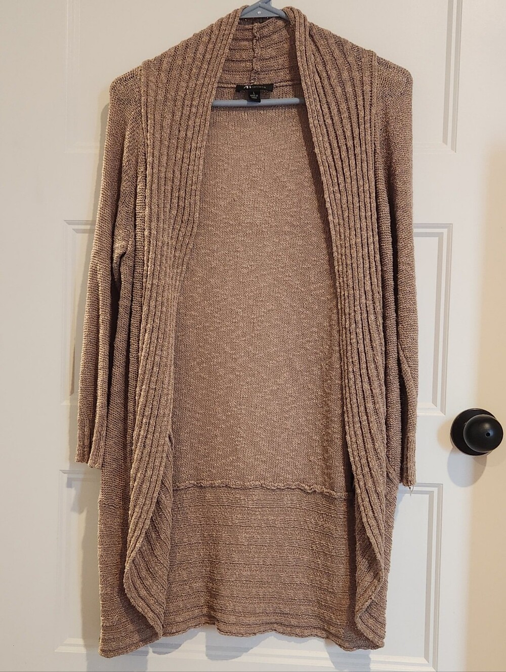 AB Studio Large Long Brown Tan Cardigan